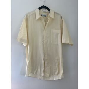 Yves Saint Laurent Menswear Vintage Short Sleeve Button Down Shirt Butter Yellow